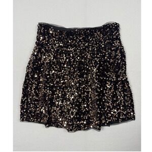 Sparkle Glam Zara Sequin Mini Skirt Girls 13-14 Bronze Black